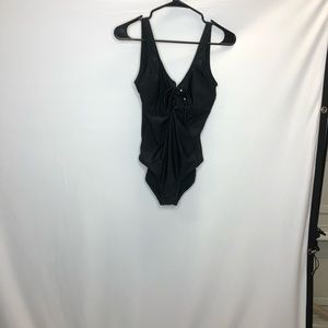 Mossimo Black Low Back One Piece Swimsuit
